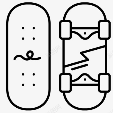 滑板运动街头图标