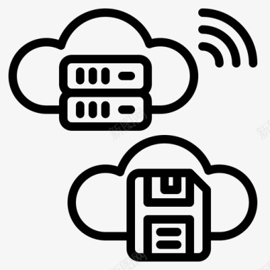 服务器云数据库存储图标