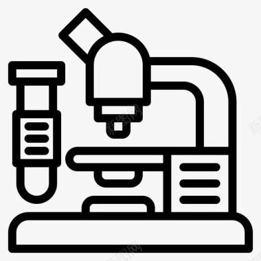 矢量试管显微镜实验室科学图标