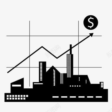 经济增长城市经济图标