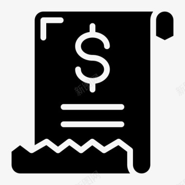 英文收据收据帐单文件图标