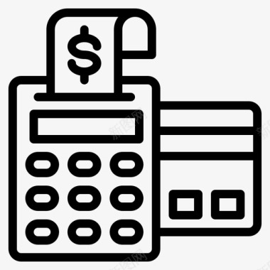 英文收据收据帐单电子商务图标