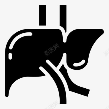矢量肝脏肝脏解剖学医疗保健图标