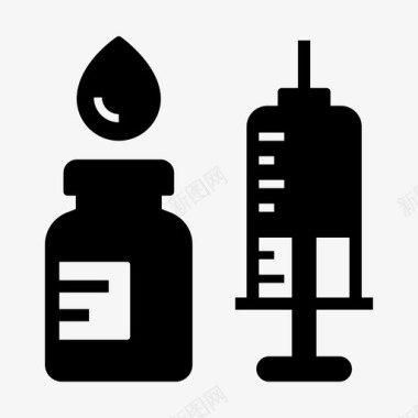 疫苗注射注射器医疗保健注射图标