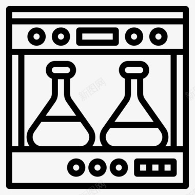 卷曲的管子机器实验室科学图标