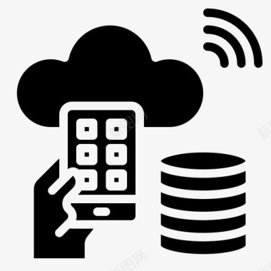 服务器智能手机云互联网图标