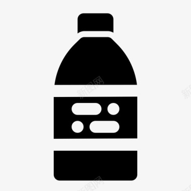 水瓶花瓶水瓶饮料教育雕文图标