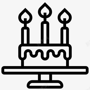 蛋糕素材蜡烛生日蛋糕图标