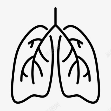 肺肺解剖学器官图标