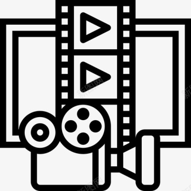 矢量电影放映机电影照相机电影摄影图标