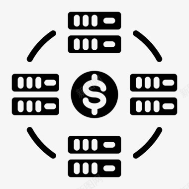 服务器网络货币金融图标