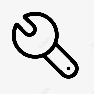 圆形火焰图标扳手建造配置图标