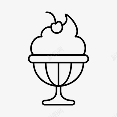 冰淇淋矢量图冰淇淋圣代甜点冰淇淋图标
