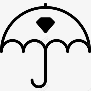 雨伞防护雨水图标