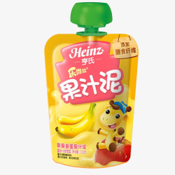 亨氏乐维滋果汁泥苹果香蕉120g产品素材