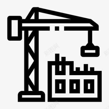 房地产施工建筑施工起重机房地产图标