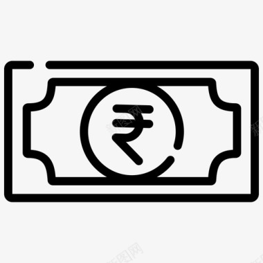 泼墨风格卢比现金基金图标