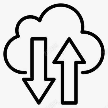 云服务器上下数据云网络服务器图标