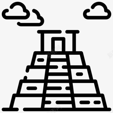 健康饮食金字塔玛雅金字塔著名地标图标