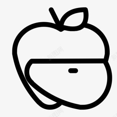 手绘苹果片苹果片食品新鲜图标