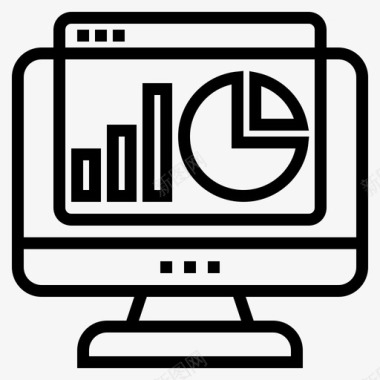 黑色商务图表统计分析金融图标