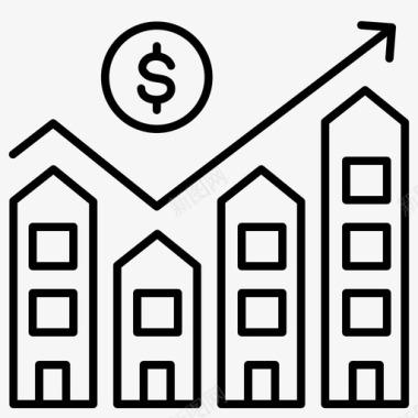房地产市场投资商业金融图标