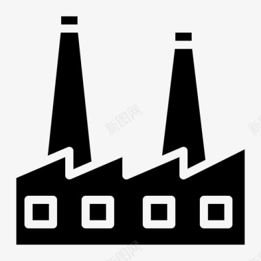 工厂工具矢量素材工业建筑工厂图标