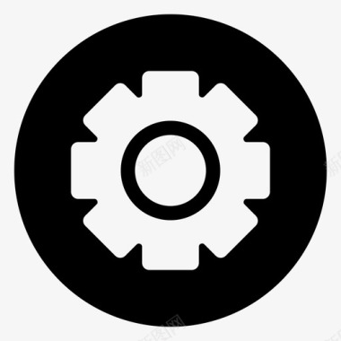 圆形火焰图标设置齿轮用户界面圆形轮廓图标