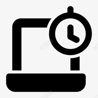工作时间时钟计时装置图标