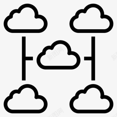 网络云网络服务器技术图标