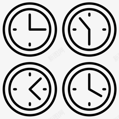 金融时钟世界时间商业时钟图标