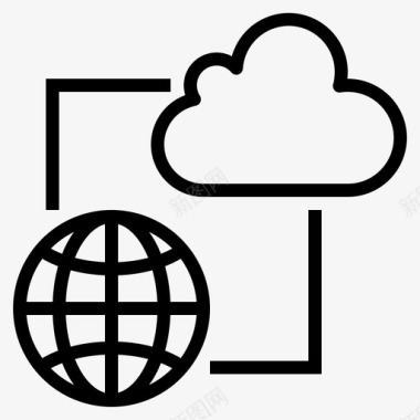 云服务器全球网络云服务器图标