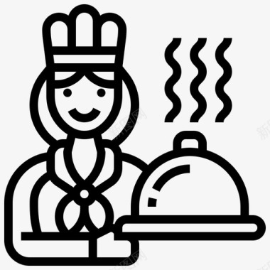 食品和餐厅厨师食品餐厅图标