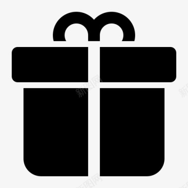 礼物盒子黑色星期五雕文图标