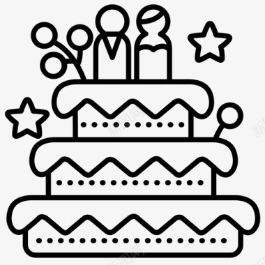 婚礼蛋糕素材婚礼蛋糕仪式婚姻图标