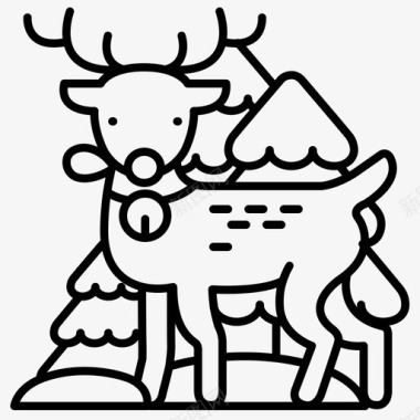 驯鹿圣诞节新年图标