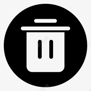 圆形火焰图标垃圾箱移除丢弃图标