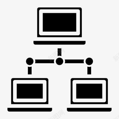 连接互联网网络云计算机图标