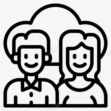 服务器人云计算男人图标