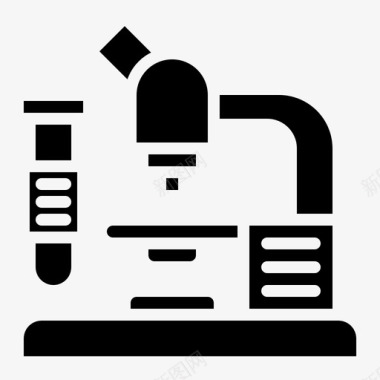 矢量试管显微镜实验室科学图标