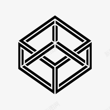 立方体埃舍尔立方体盒子不可能的物体图标