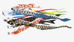手绘创意折纸彩色动物鱼矢量图素材