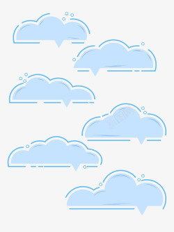 小清新可爱风云朵对话框素材