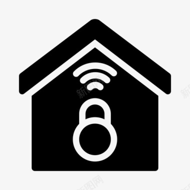 logo设计锁家房子图标