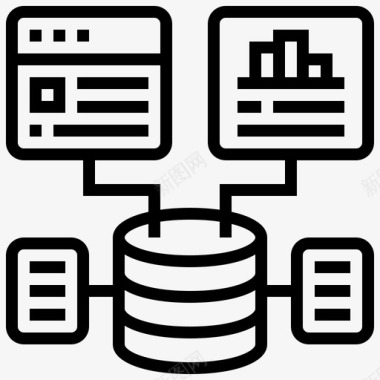 矢量数据分析聚合数据分析处理图标