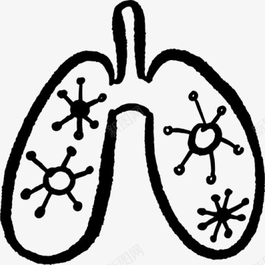 肺部冠状病毒呼吸生病图标