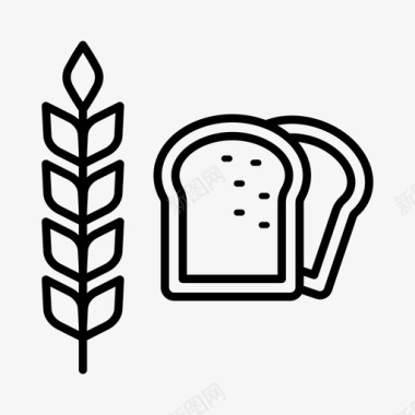 小麦和面包农场谷物图标