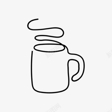单线咖啡连续生产线杯子图标