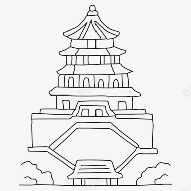 中国铁道建筑颐和园建筑亚洲图标
