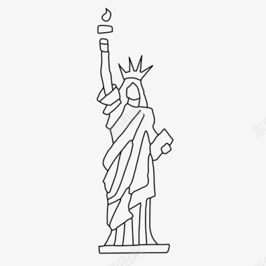 纽约曼哈顿自由女神像美国美国纽约市图标